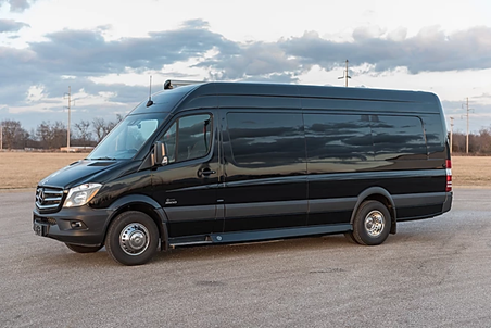 A side view of the Mercedes Benz sprinter Car