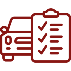 Car with checklist icon on clipboard.